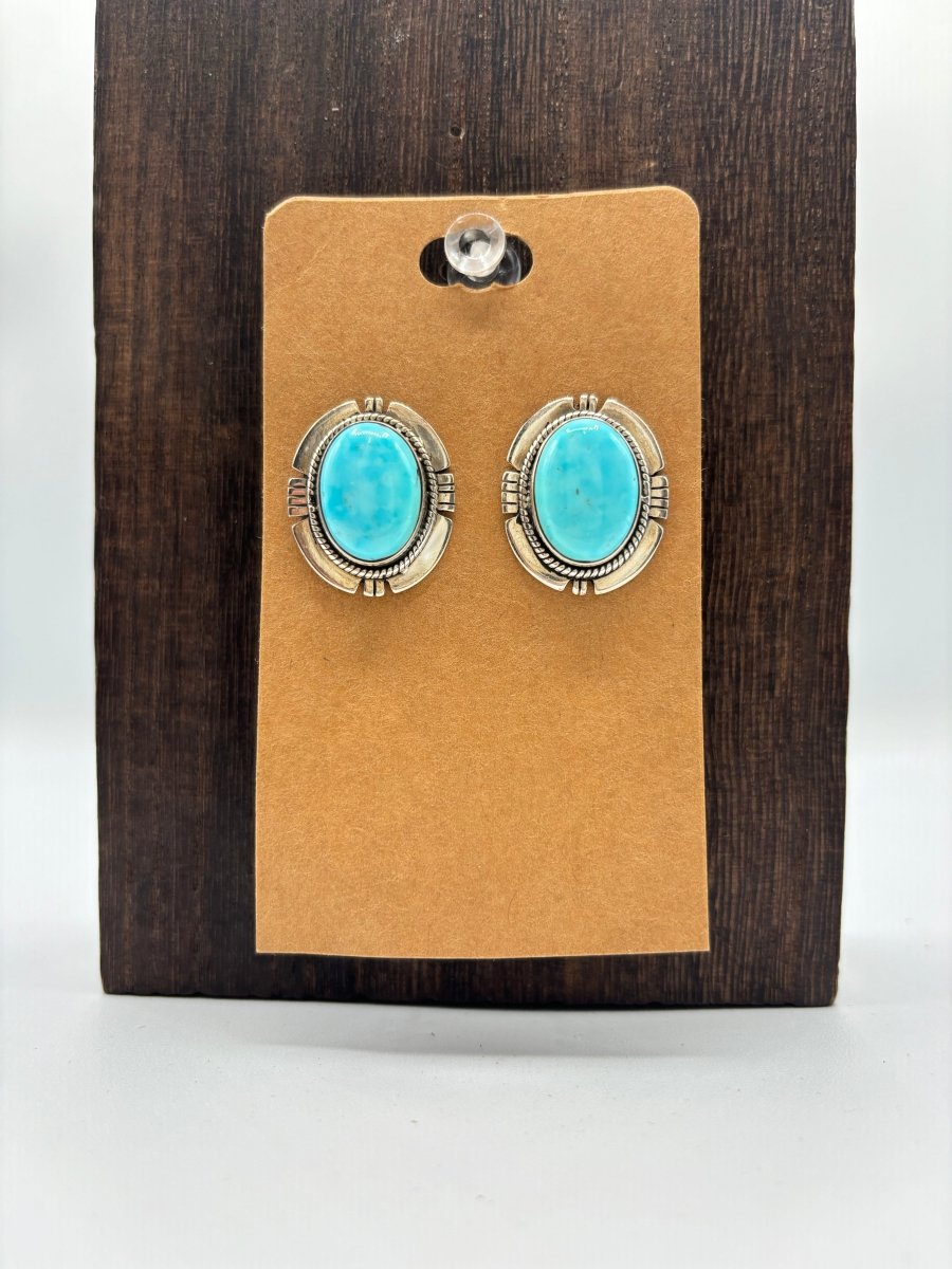 The Orchid Filework Stud Earrings - Turquoise Mustang
