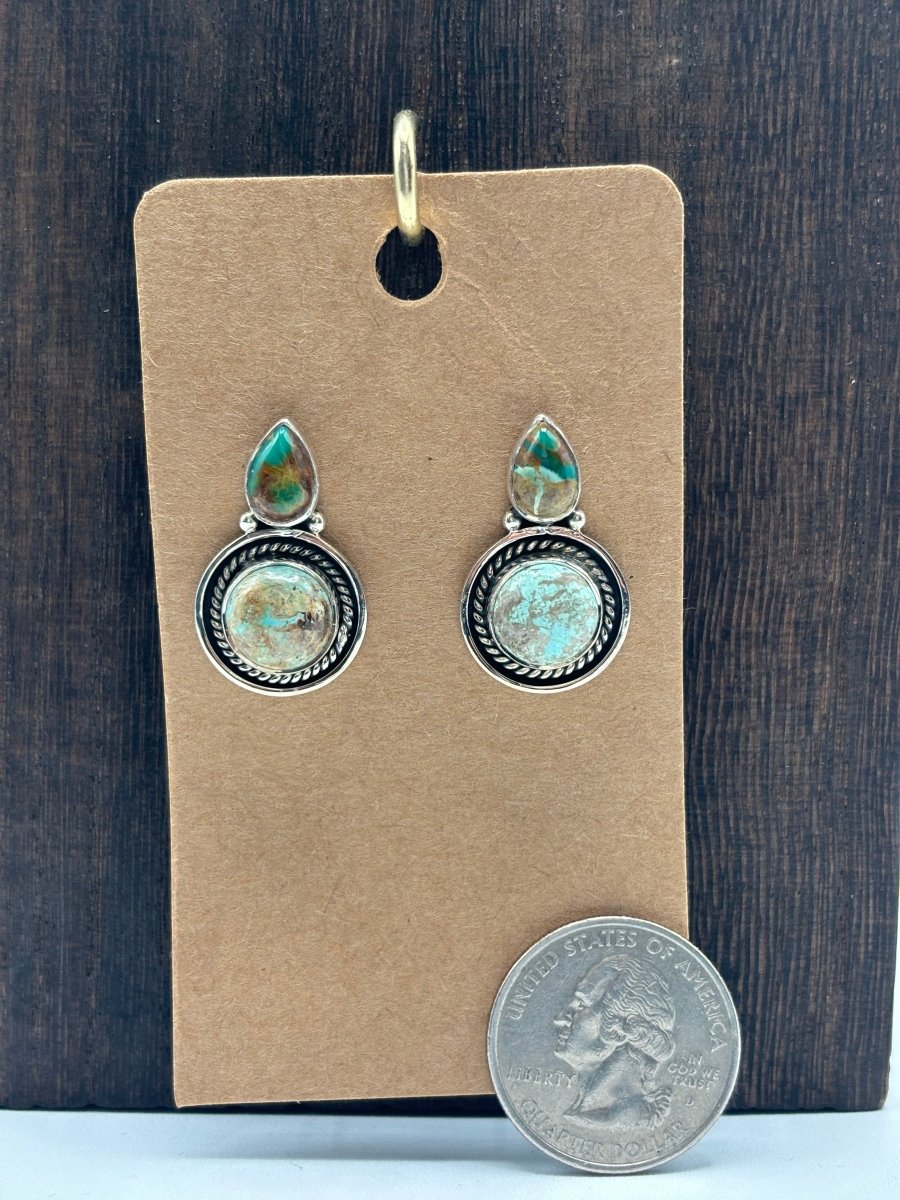 The Rain Lily Teardrop Post Earrings - Turquoise Mustang