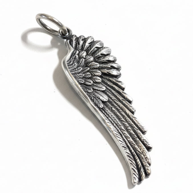 Silver Angel Wing Pendant - Turquoise Mustang