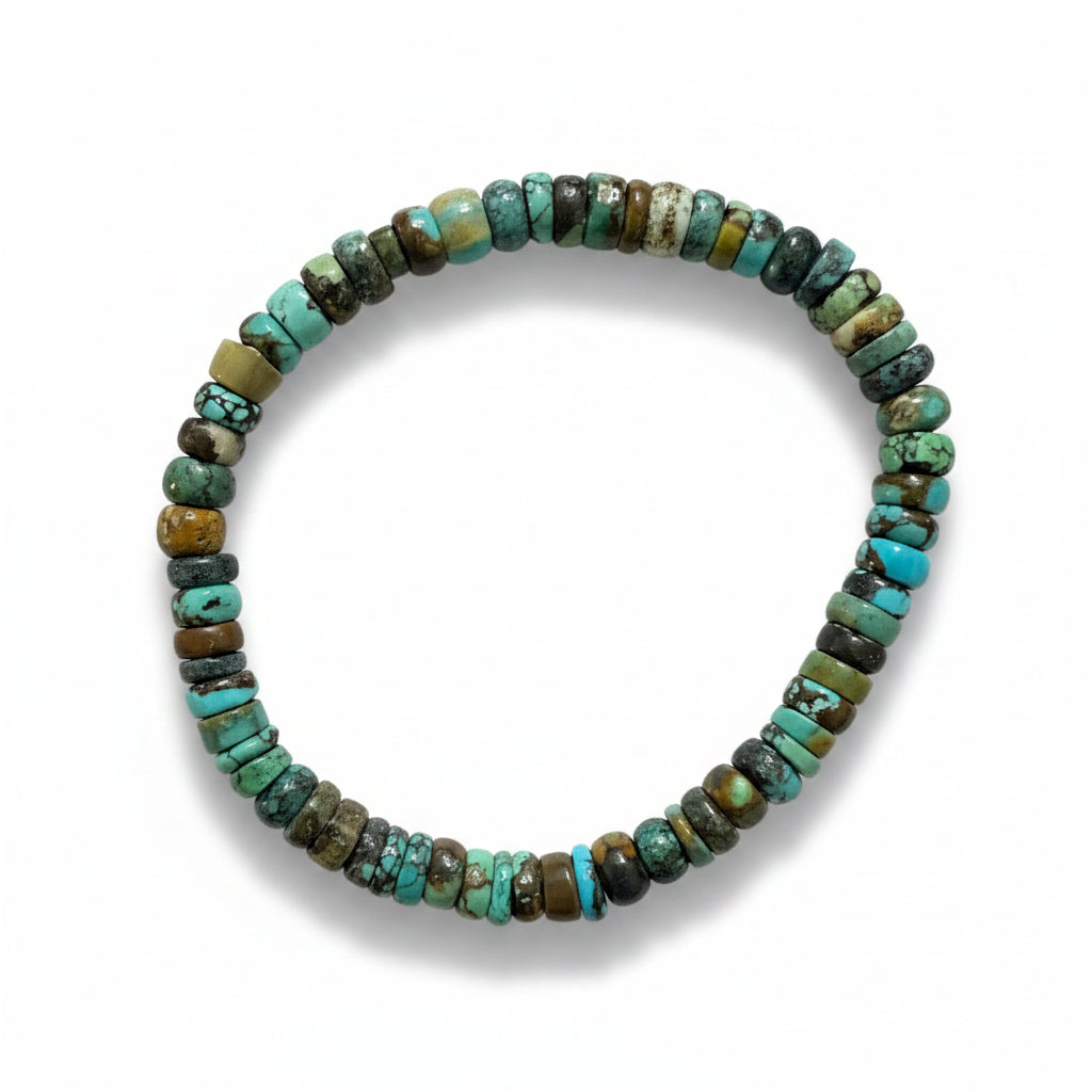 6mm Blue Cloud Mountain Turquoise Stretch Bracelet (6.5”–8”) - Turquoise Mustang