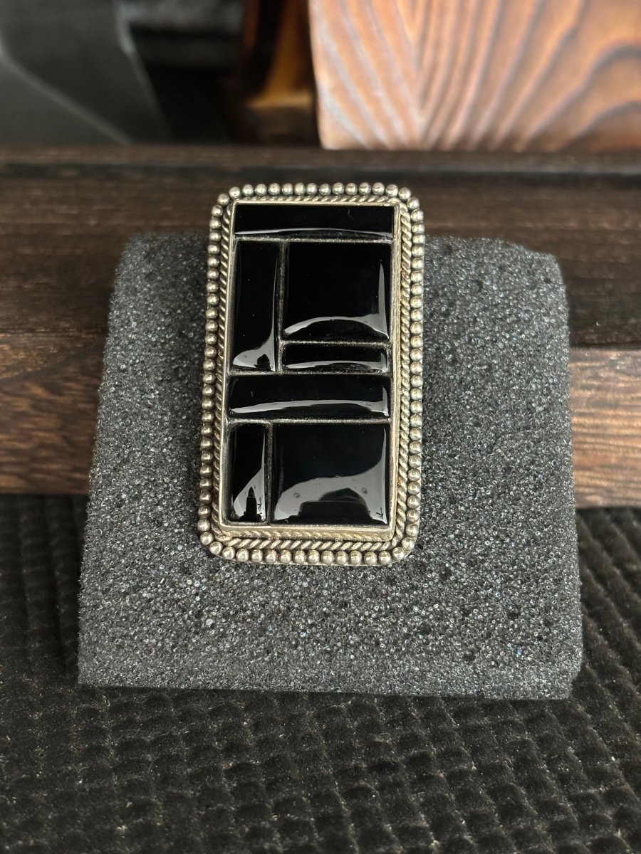 Ft. Worth Cobblestone Inlay Adjustable Ring - Turquoise Mustang