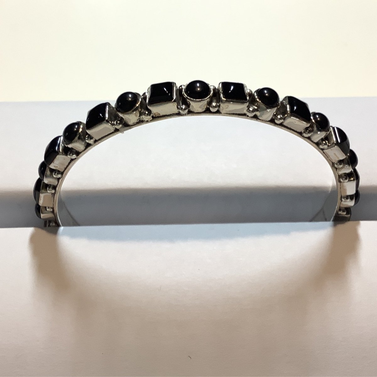 Bangle, Mixed Small Round & Square Onyx 32 stone, DD - Turquoise Mustang