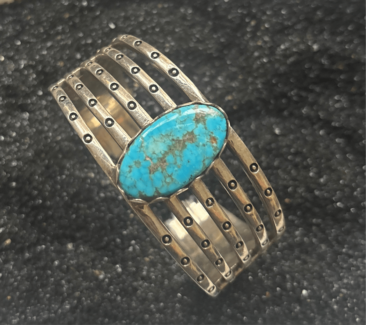 Stampede Extra Large Mens Single stone Cuff by TM - Turquoise Mustang