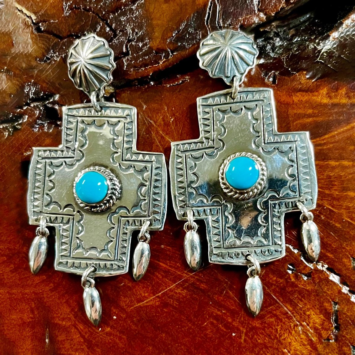 The Blue - Eyed Mary Earrings - Turquoise Mustang