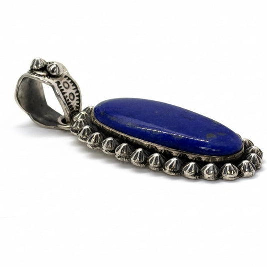 The Winter Jasmine Pendant in Premium Lapis - Turquoise Mustang