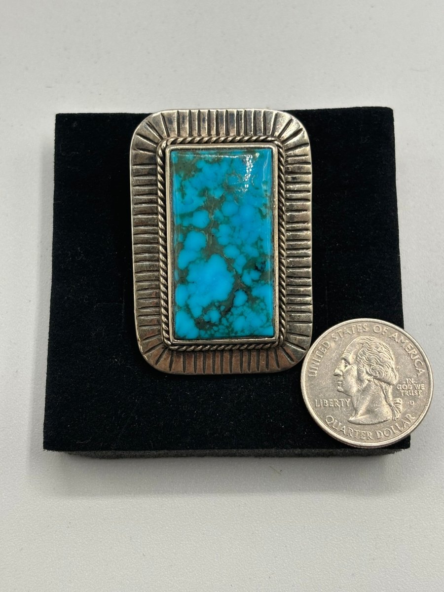 The Phoenix Adjustable Square Ring - Turquoise Mustang