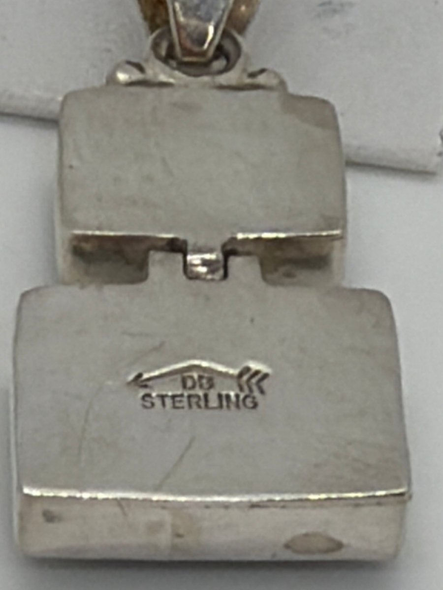 Double Stone Turquoise Pendant in Sterling Silver, Donovan Begay - Turquoise Mustang
