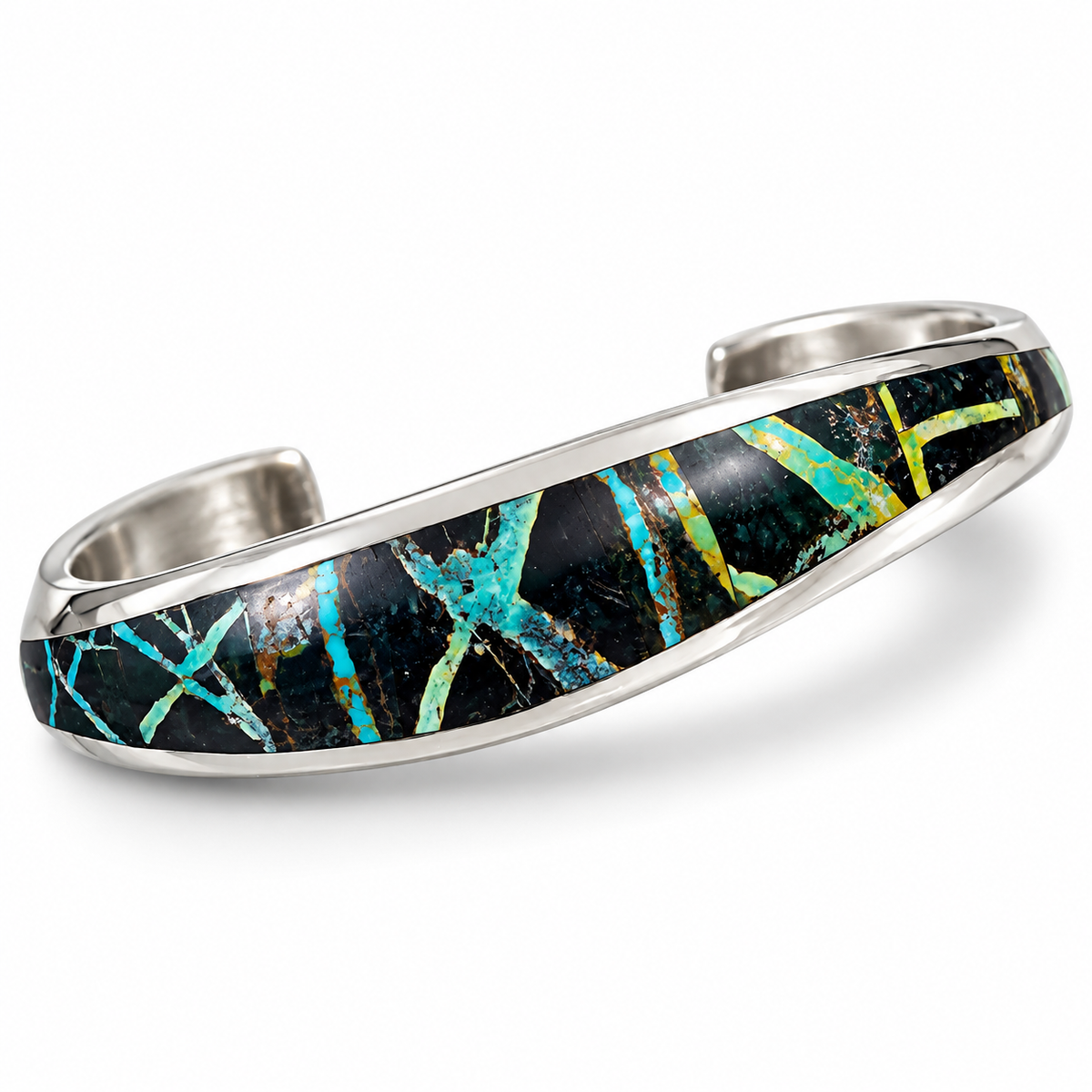 Black Jack Tapered Inlay Cuff by Raoul Sosa