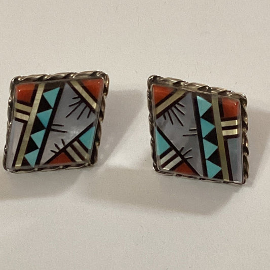How to Care for Delicate Zuni Inlay Turquoise Earrings - Turquoise Mustang