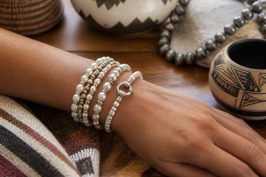 How to Style Sterling Silver Pearl Bracelets - Turquoise Mustang
