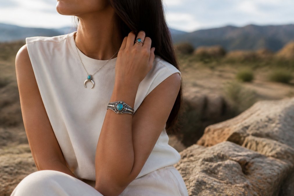 Style Western Jewelry With Minimalist Outfits - Turquoise Mustang