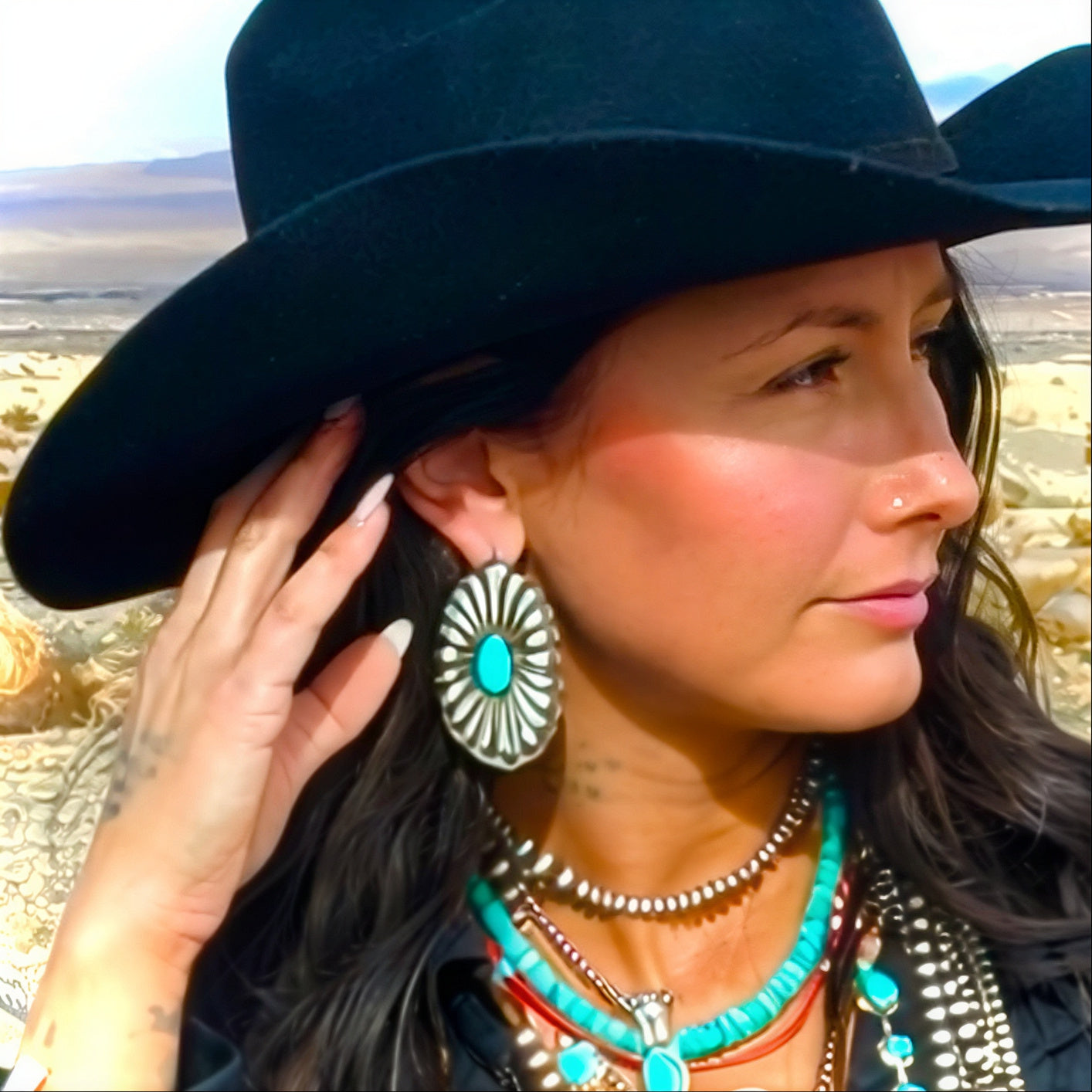 Earrings - Turquoise Mustang