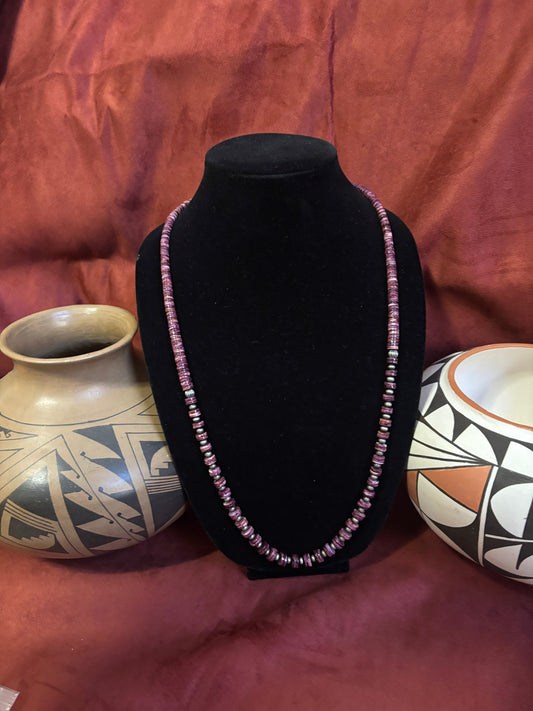 31” Graduated Purple Spiny Oyster Necklace