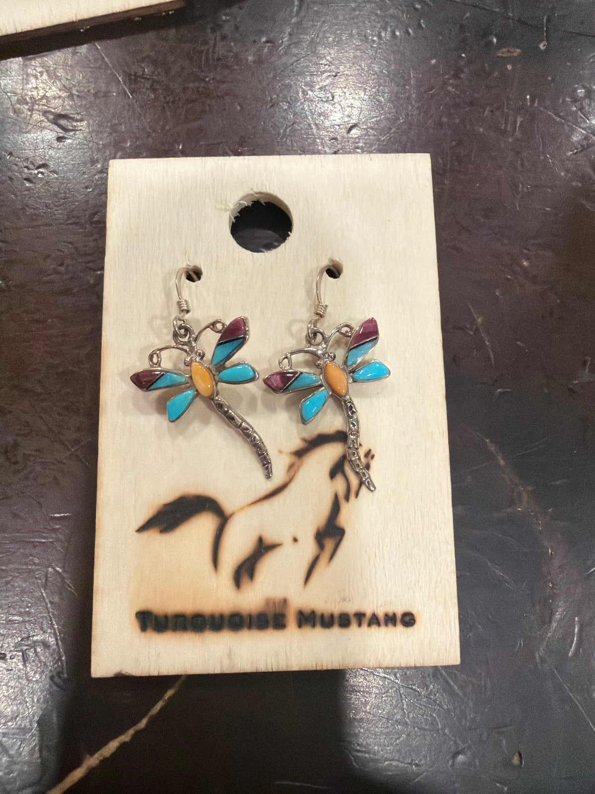 Turquoise and Spiny Dragonfly Dangle Earrings
