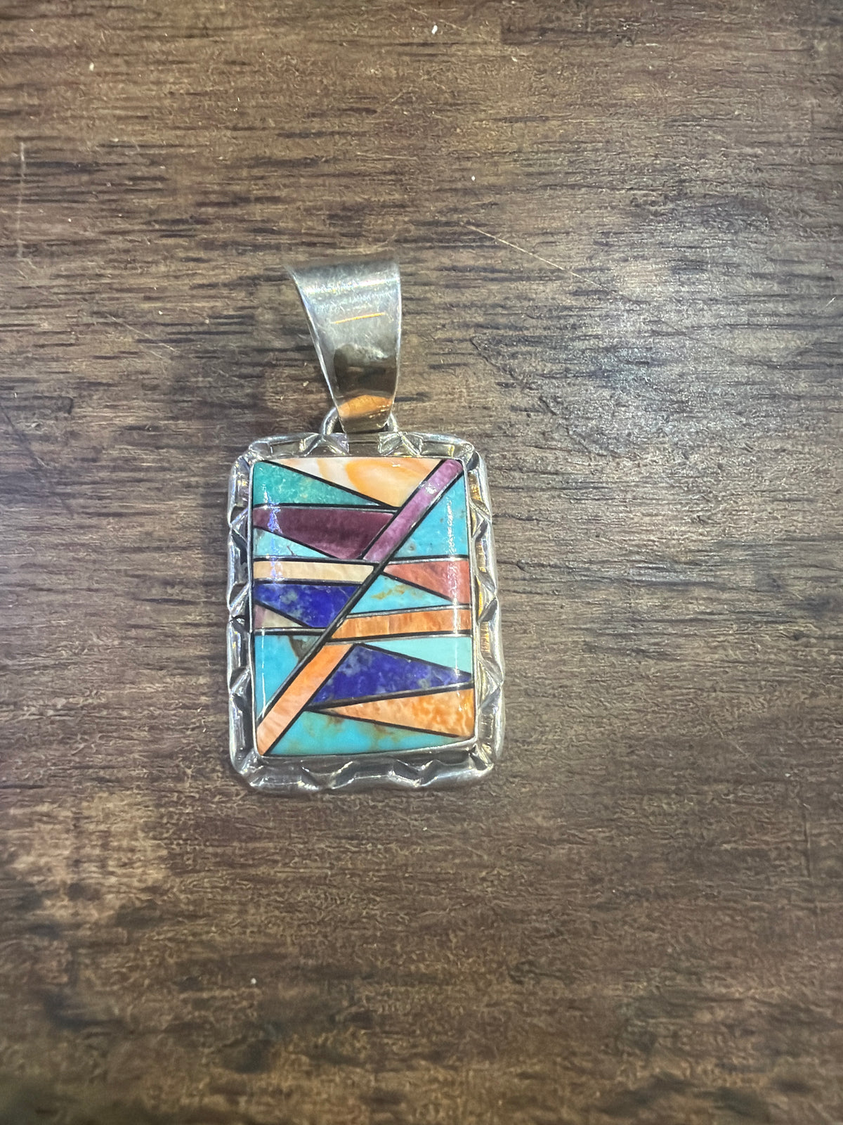 Zuni Inlay Rectangle Pendant