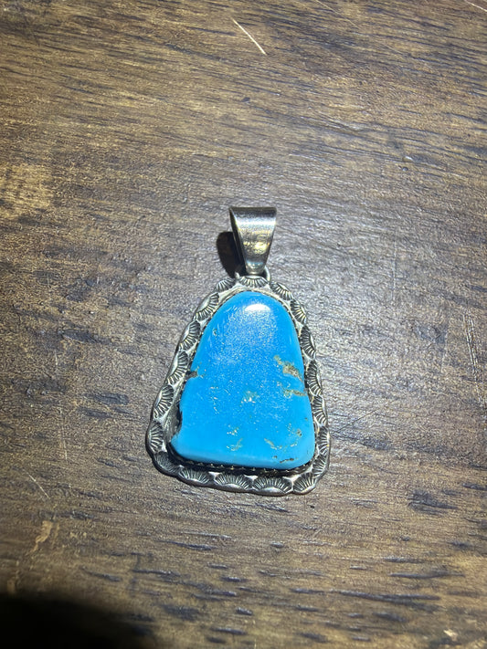 Kingman Turquoise Freeform Pendant