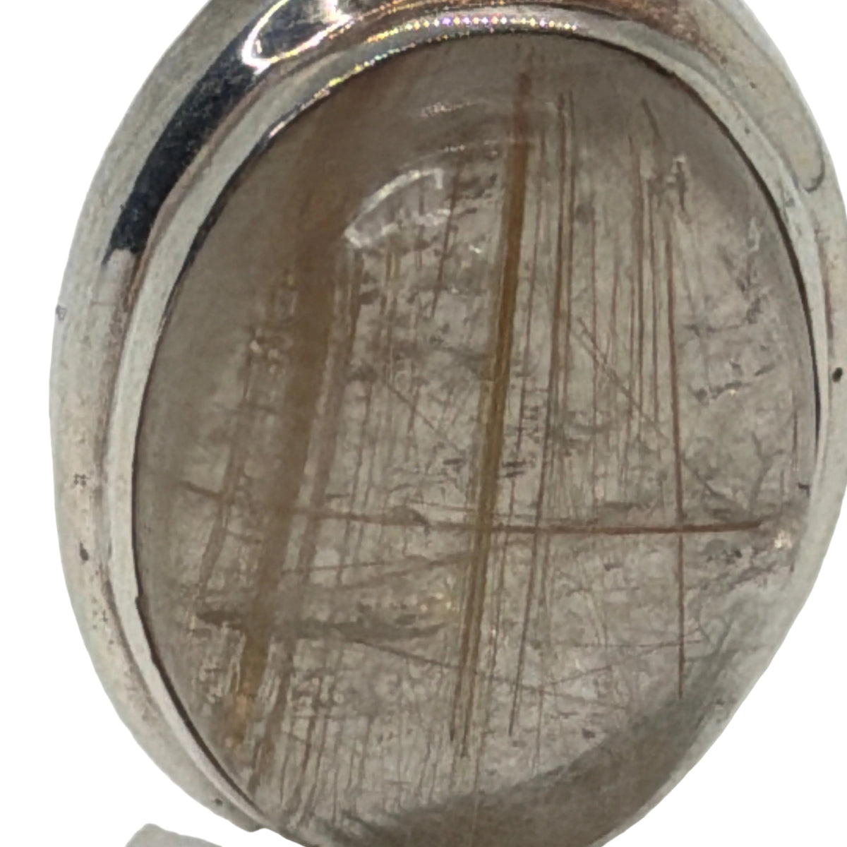 Small Rutilated Quartz Pendant by DB, Turquoise Mustang