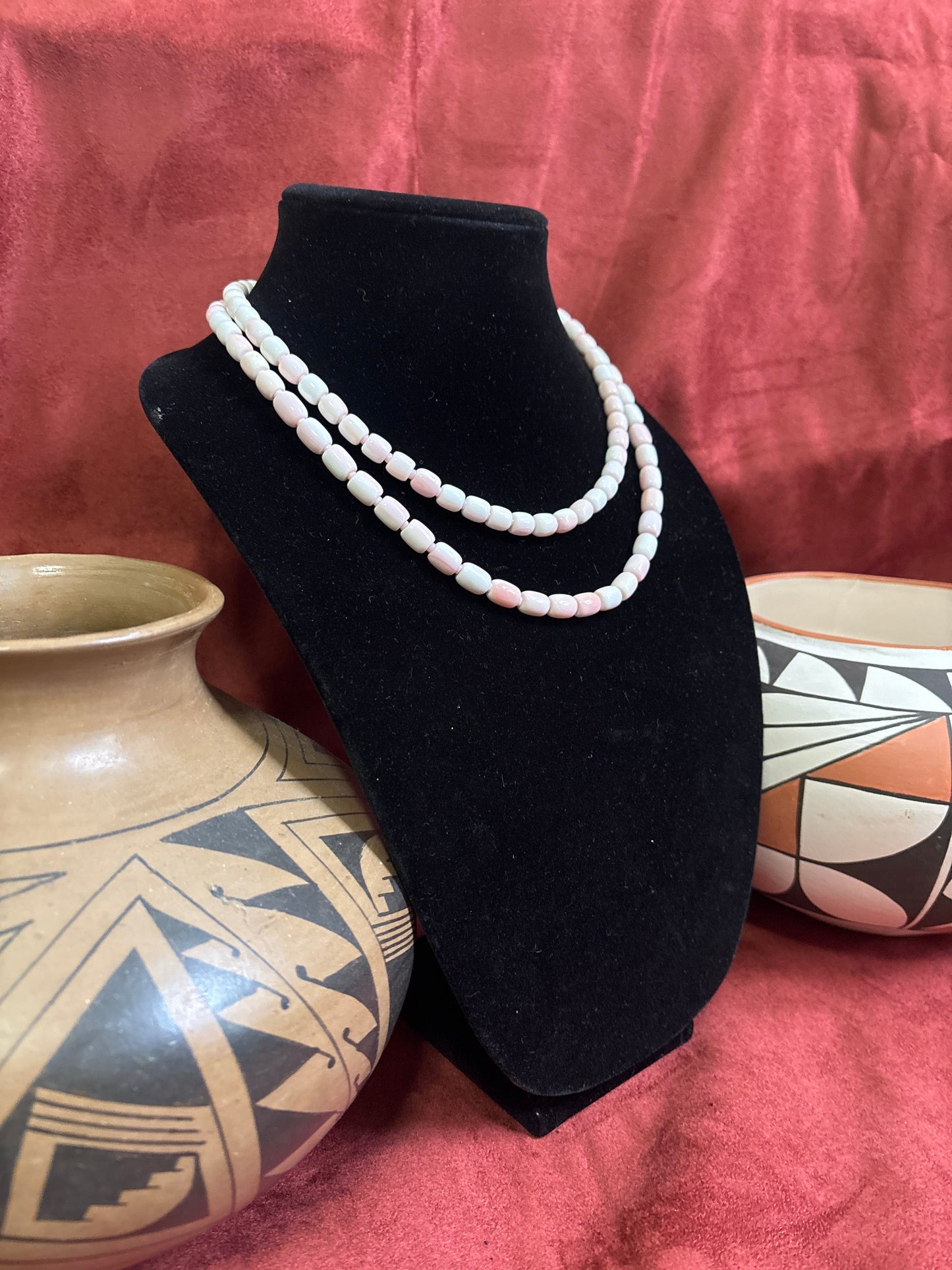 18” (19”) Pink Conch Barrel Bead Necklace