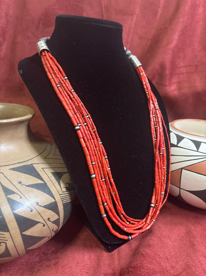 30” High-Grade Mediterranean Coral Torsade Necklace