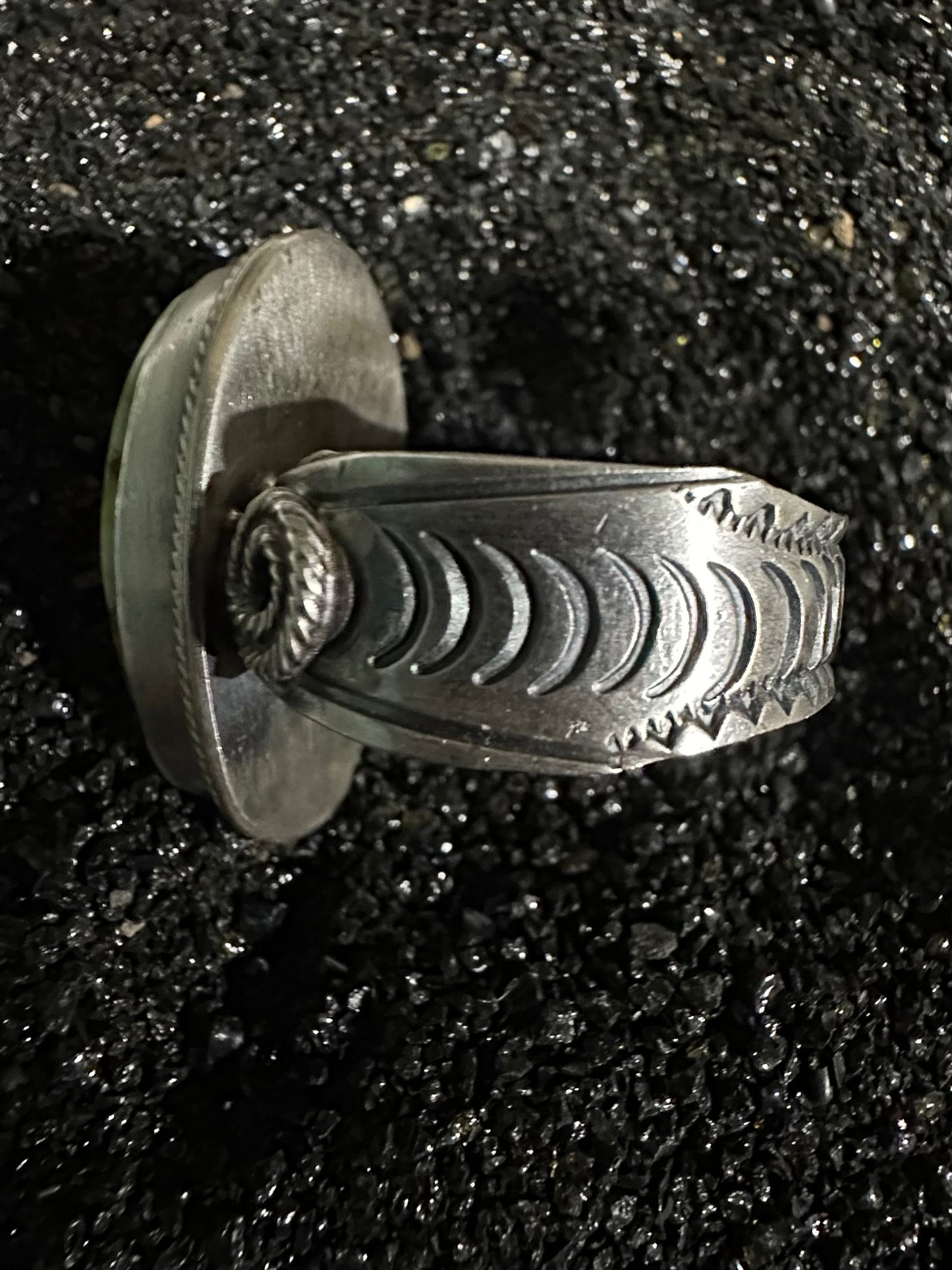 Large Solitaire Palomino Ring with Ornate  Shank