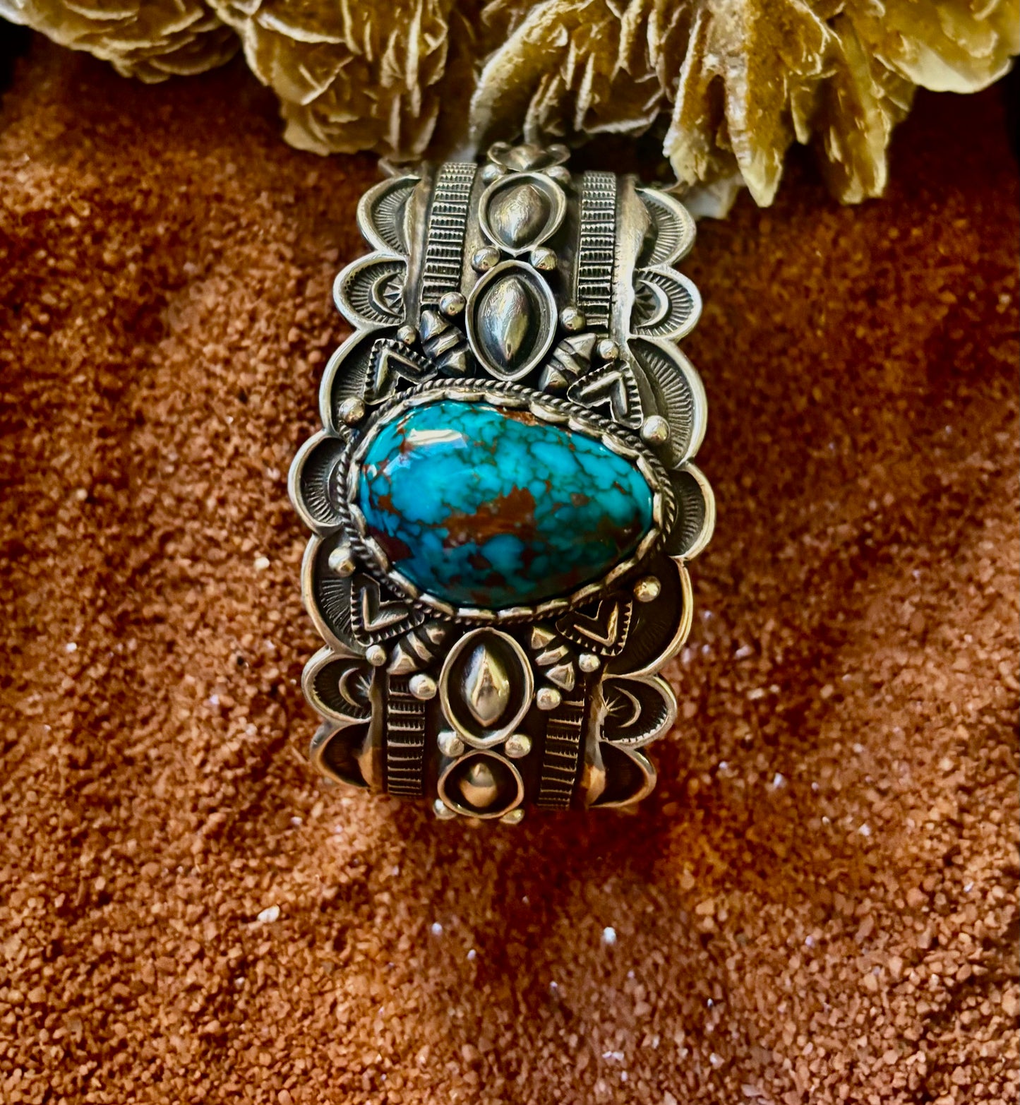 Rare Bisbee Blue Stunning Cuff by Roland Dixson