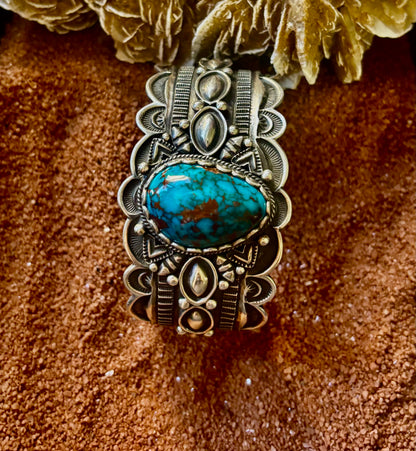 Rare Bisbee Blue Stunning Cuff by Roland Dixson