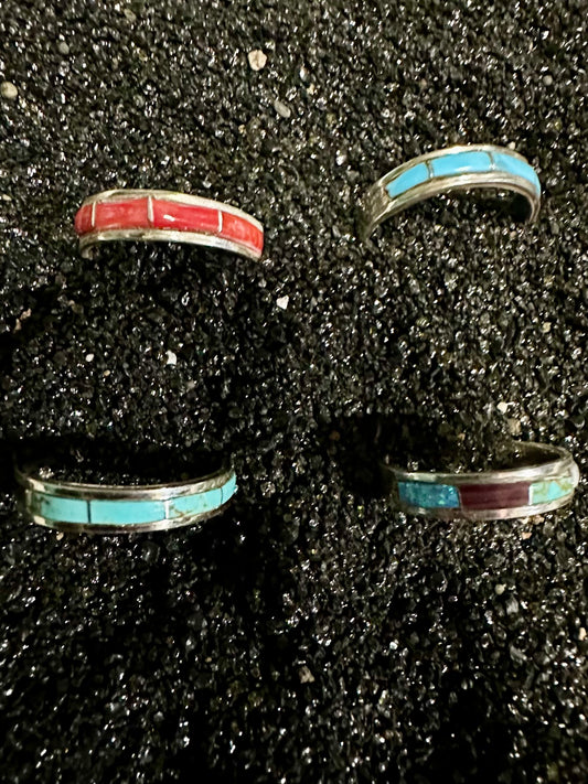 Assorted Inlaid Gemstone Rings