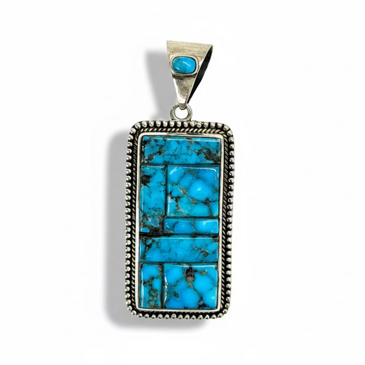 The Pendleton Mosaic Pendant by Turquoise Mustang — Premium Kingman Turquoise