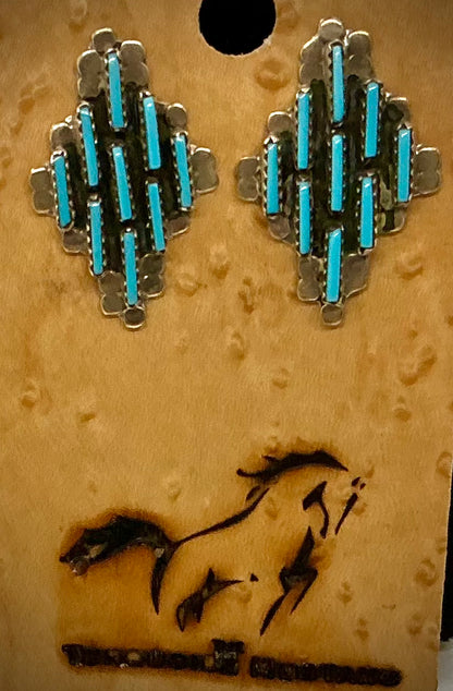 Zuni Needlepoint Kingman Post Studs