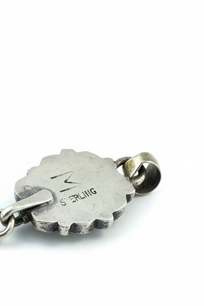 Double Drop Orange Spiny Pendant with Ornate Bezel, M Hallmark