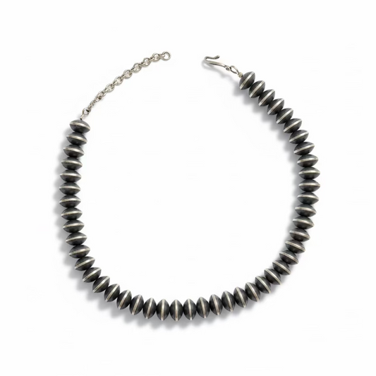 10mm Mustang Silver Fat Saucers Necklace