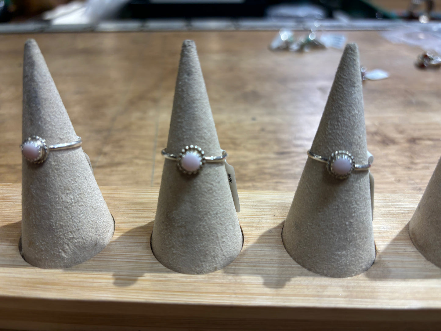 Assorted Round Pink Conch Rings by Ester White
