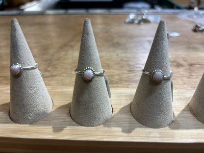 Assorted Round Pink Conch Rings by Ester White