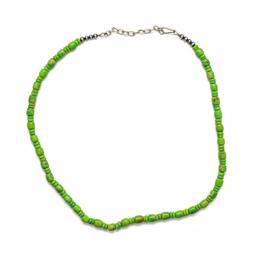 24" Mojave Kingman Barrel Bead Necklace, Dan Dodson