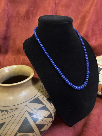 24” Graduated Premium Lapis Necklace