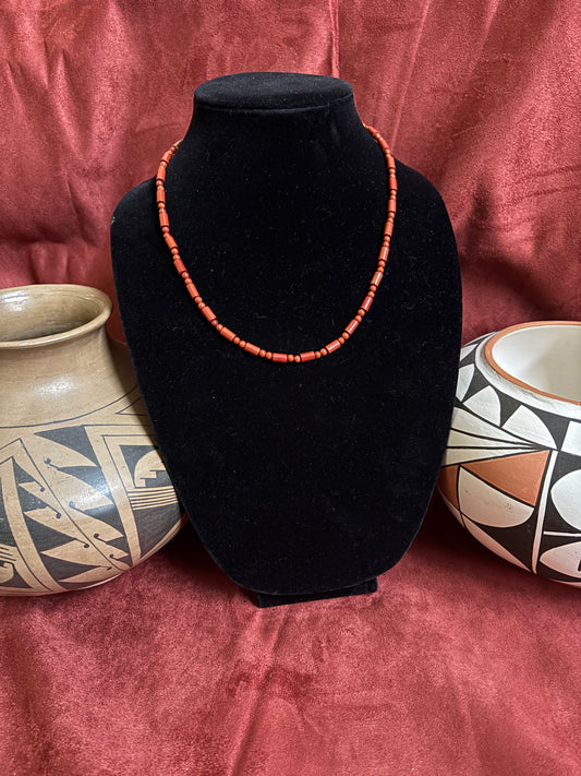 18” Pipestone Jasper Necklace with Round Accents