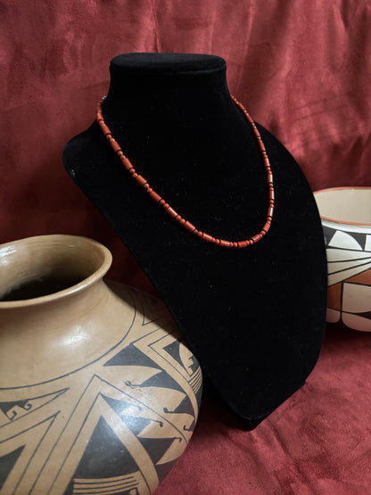 18” Pipestone Jasper Necklace with Round Accents