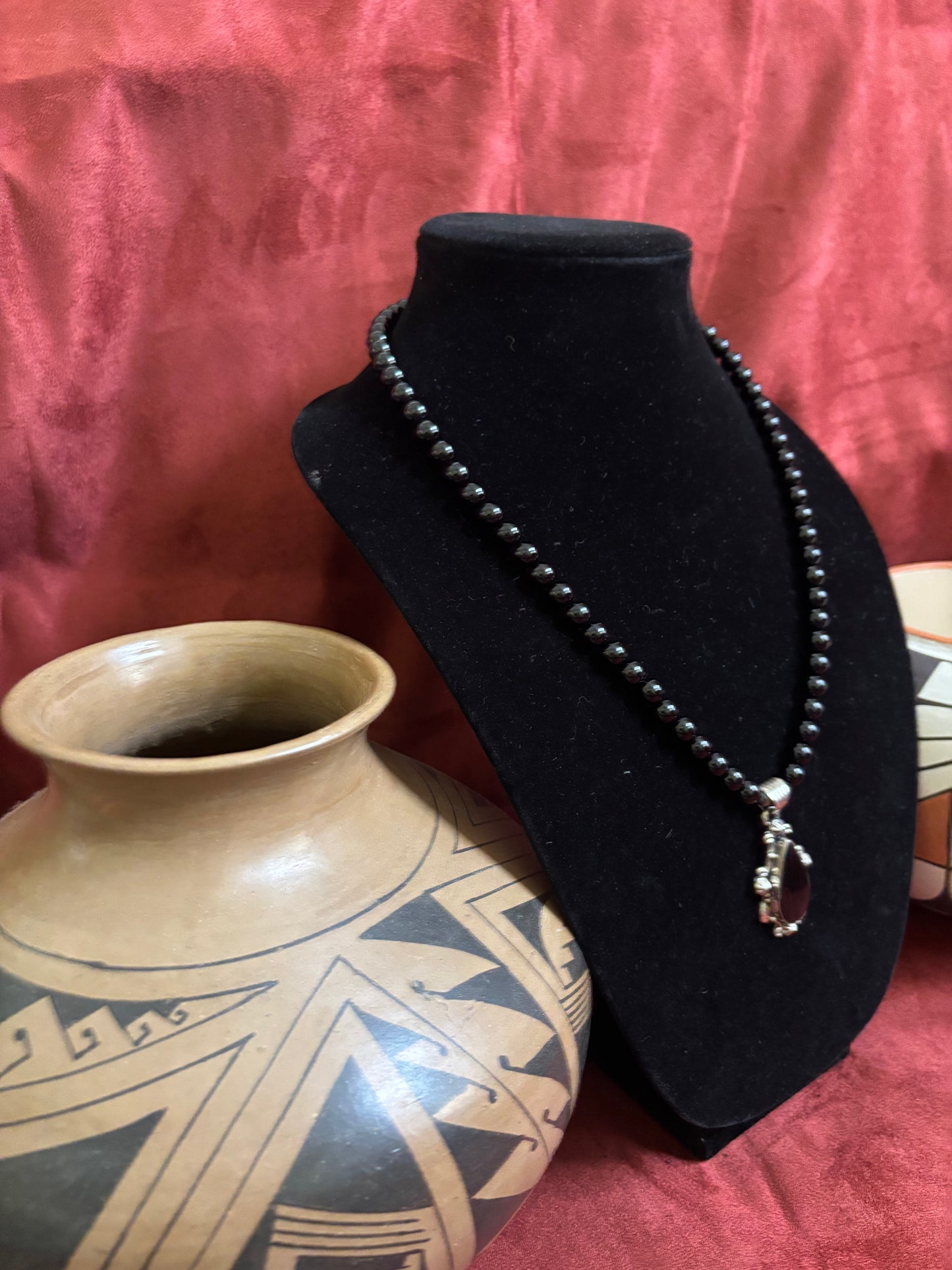 24” Black Onyx Necklace with Dan Dodson Teardrop Pendant