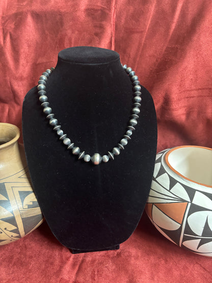19” Mixed Navajo Pearls & Mustang Silver Pearls Necklace