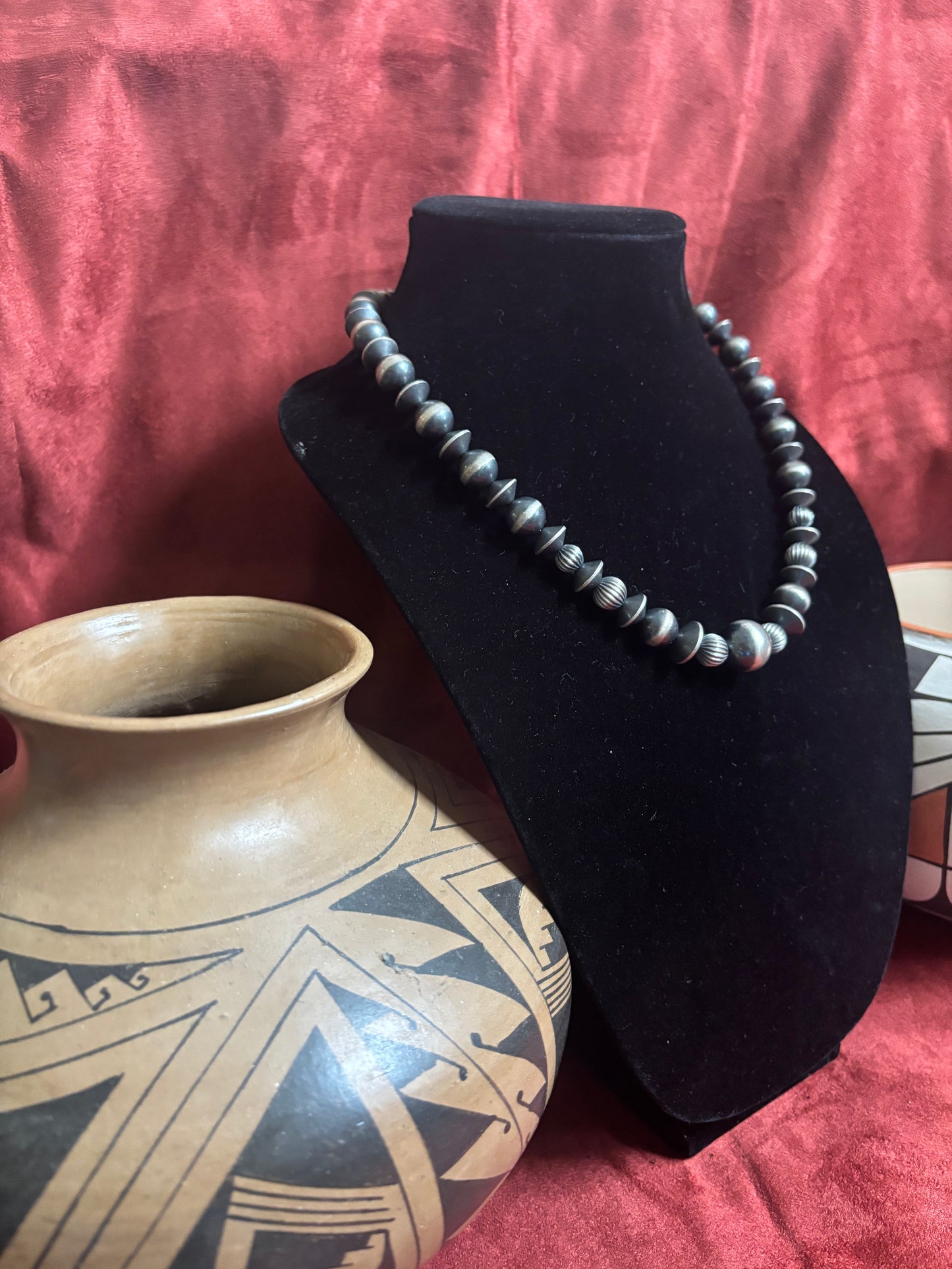 19” Mixed Navajo Pearls & Mustang Silver Pearls Necklace