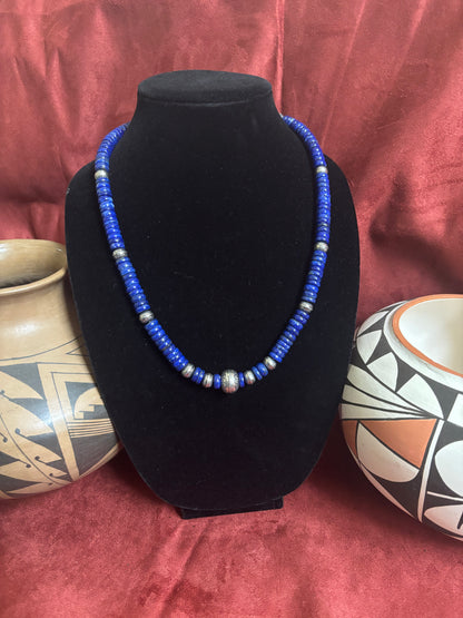 22” Lapis Lazuli & Navajo Pearl Necklace