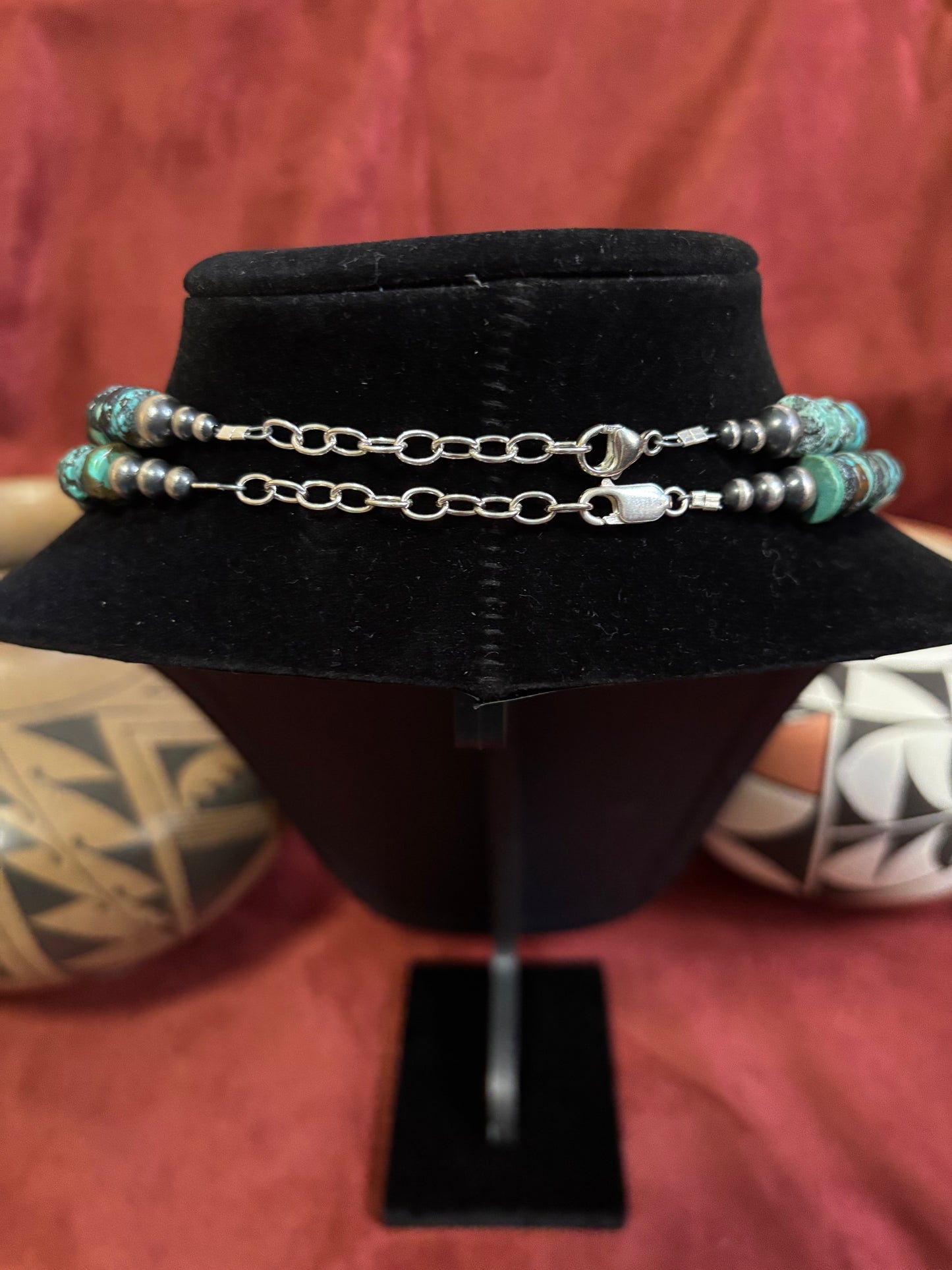 19” Polychrome Cloud Mountain Turquoise Heishi Necklace