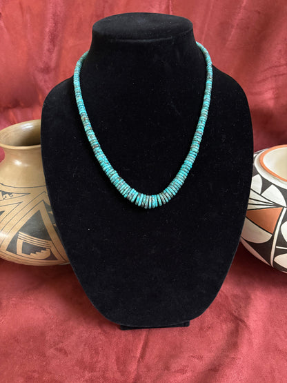 18” Graduated Blue Cloud Mountain Turquoise Necklace