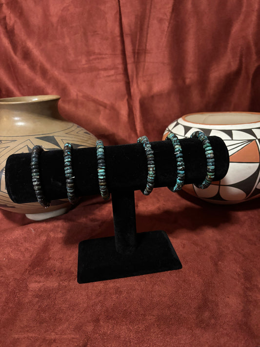 8mm Blue Cloud Mountain Turquoise Stretch Bracelet (6.5”–8”)
