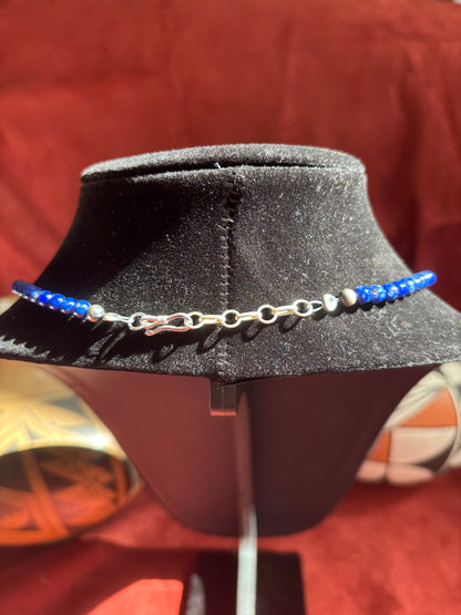 17” Premium Lapis Lazuli & Silver Pearl Necklace