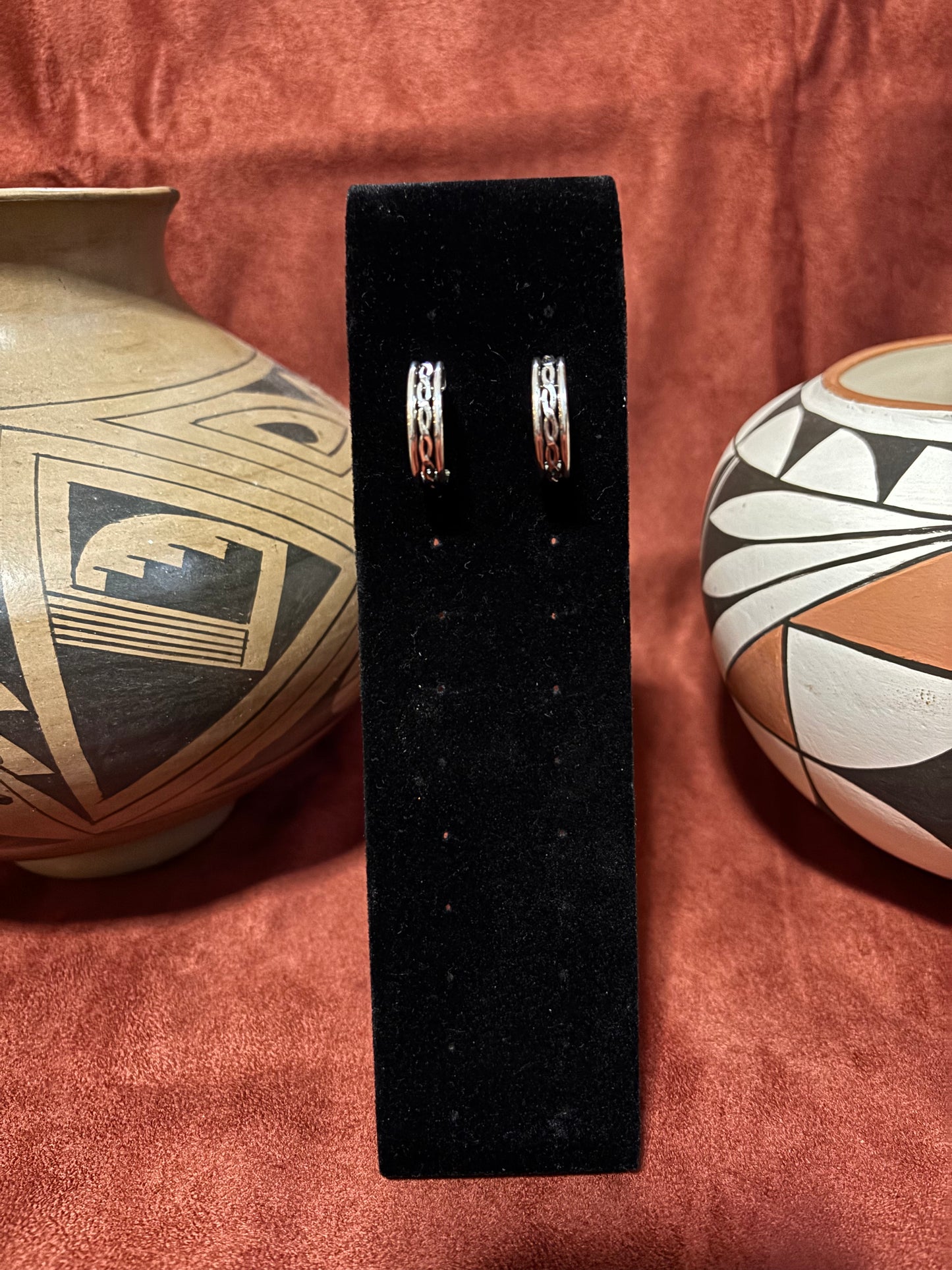 Sterling Silver Hoop Earrings by Caroline Tsosie