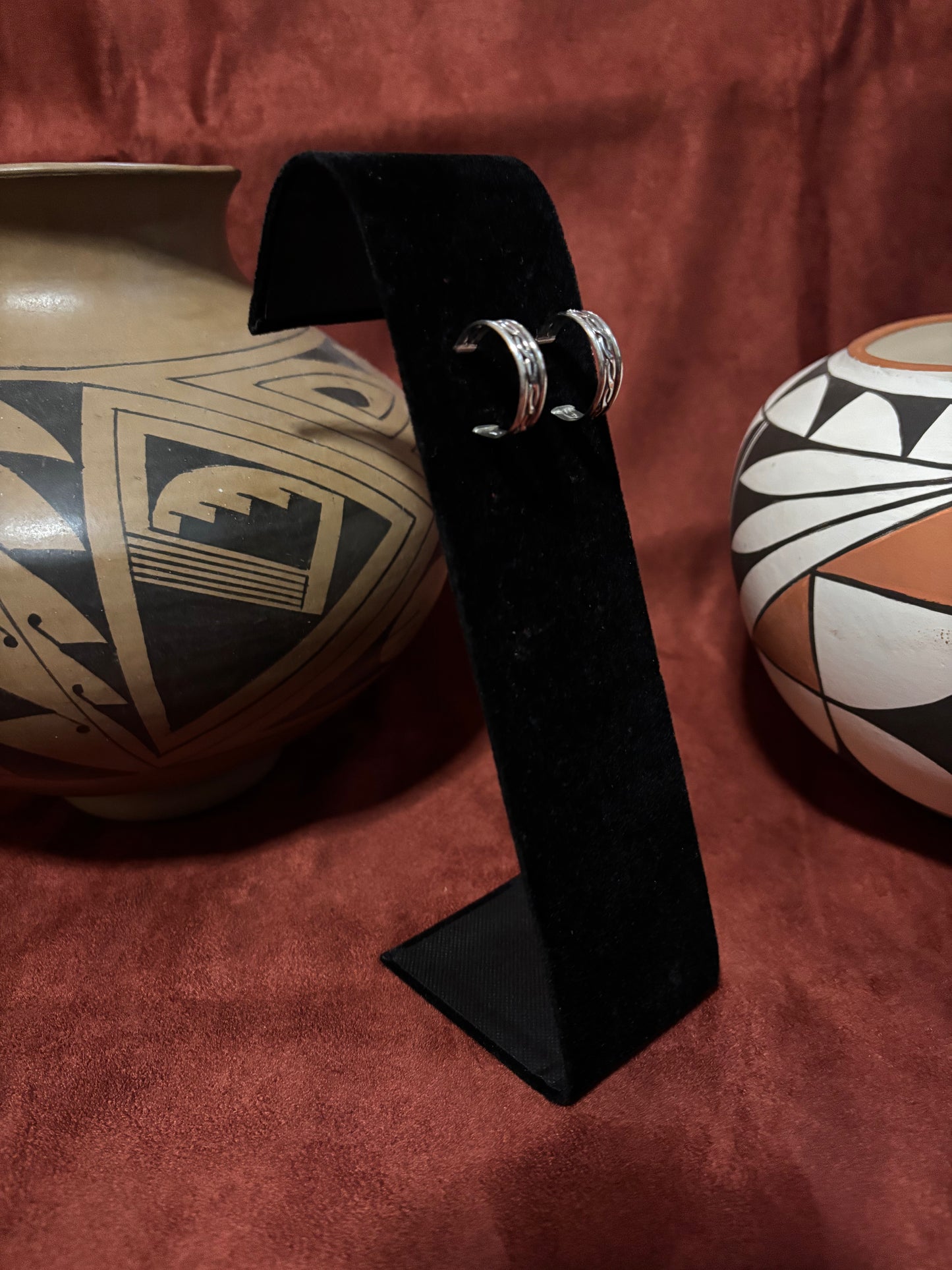 Sterling Silver Hoop Earrings by Caroline Tsosie