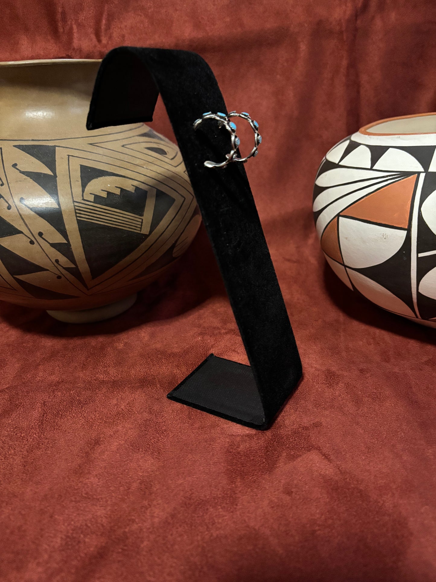 Sterling Silver and Turquoise Hoop Earrings by Gloria Lovasee