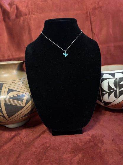 Assorted Cactus Necklace Collection – Sterling Silver, 16–18” Chains