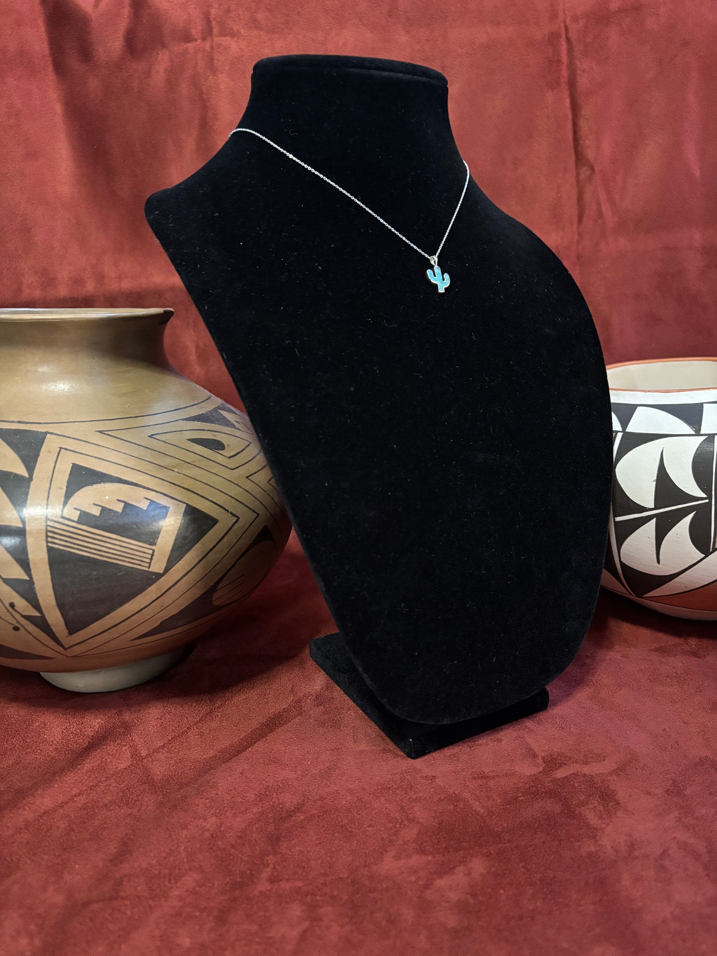 Assorted Cactus Necklace Collection – Sterling Silver, 16–18” Chains